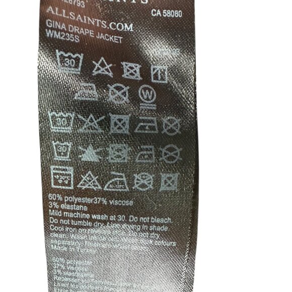 All Saints Gray Wrap Cardigan Sweater. Size Women's US 4.  Gina Drape Jacket - Picture 11 of 13